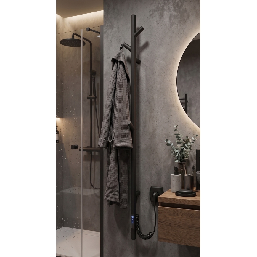 Vertaduro - Elektrischer Handtuchwärmer MEDA 37W 118x16 cm schwarz