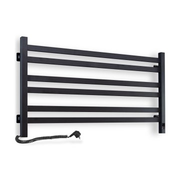 Vertaduro - Elektrischer Handtuchwärmer mit Thermostat AVA 181W/230V 50x90 cm IP44 schwarz links
