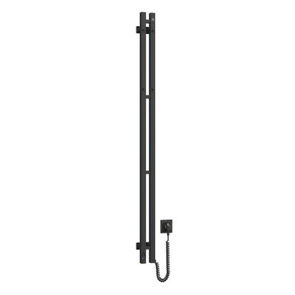 Vertaduro - Elektrischer Handtuchwärmer mit Thermostat VEO 106W/230V 150x9 cm IP44 schwarz rechts