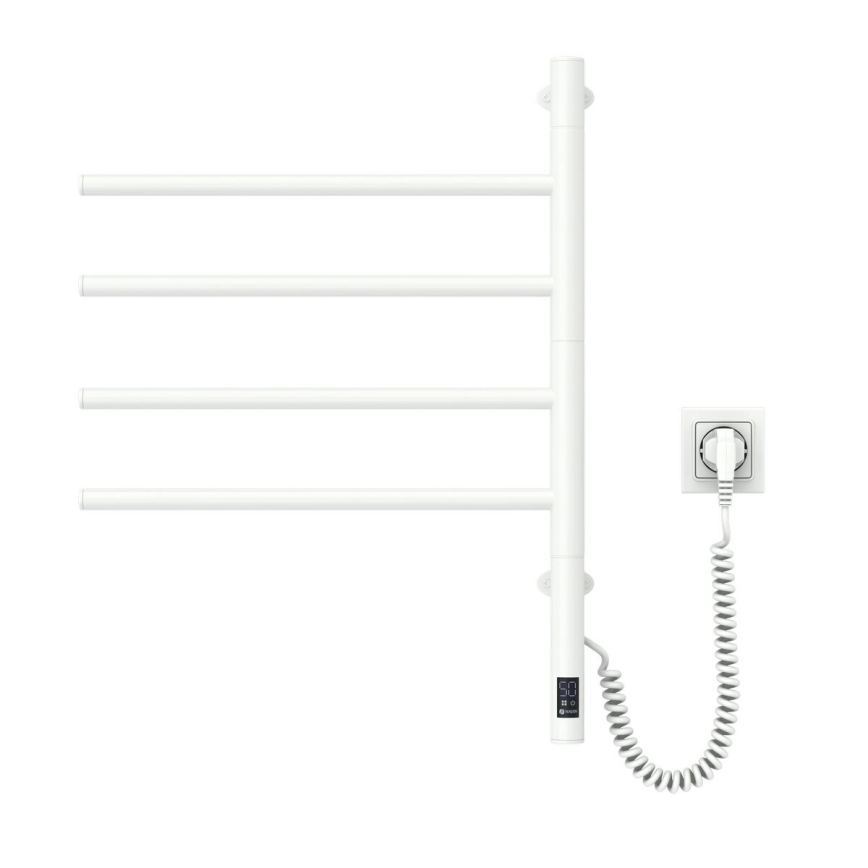 Vertaduro - Elektrischer schwenkbarer Handtuchwärmer mit Thermostat ARA 60W/230V 65x49 cm IP44 weiß