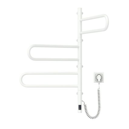 Vertaduro - Elektrischer drehbarer Handtuchwärmer mit Thermostat ELA 120W/230V 80x49 cm IP44 weiß