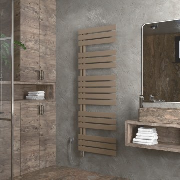 Vertaduro - ZIVA Badezimmerheizkörper mit Thermostat 800 W 177 x 50 cm taupe