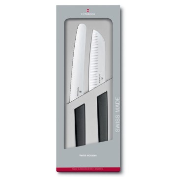 Victorinox - 2-teiliges Küchenmesser-Set SWISS MODERN, schwarz