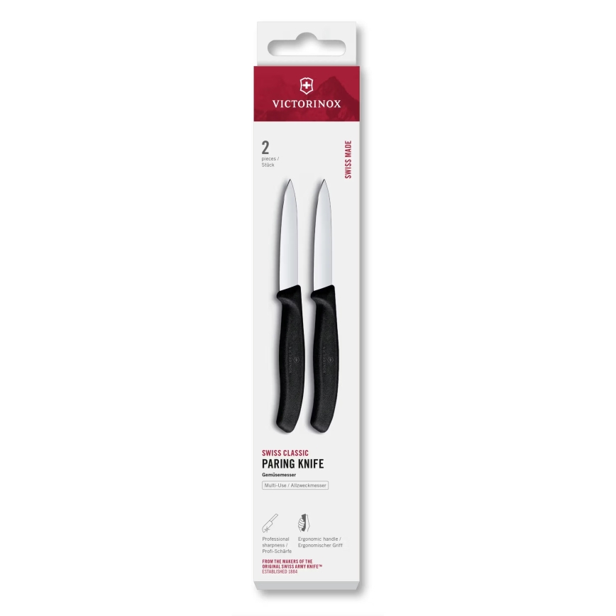 Victorinox - 2er-Set Gemüsemesser SWISS CLASSIC 8 cm, schwarz