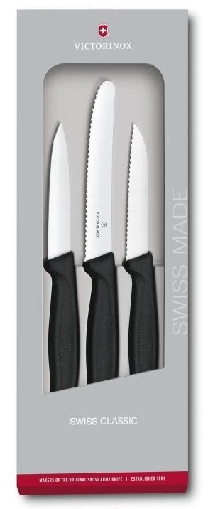 Victorinox - 3-teiliges Gemüsemesserset, schwarz