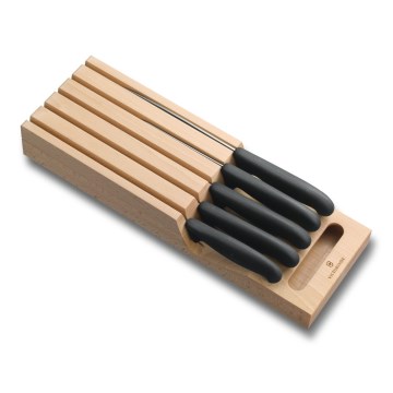 Victorinox - 6-teiliges Küchenmesserset mit Organizer, Buche/Beige