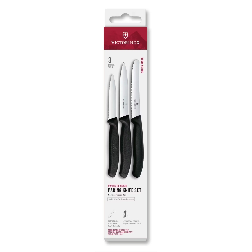 Victorinox - SWISS CLASSIC Gemüsemesser-Set, 3-teilig, schwarz