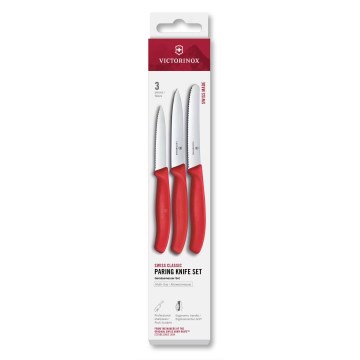 Victorinox - SWISS CLASSIC Gemüsemesserset, 3-teilig, rot