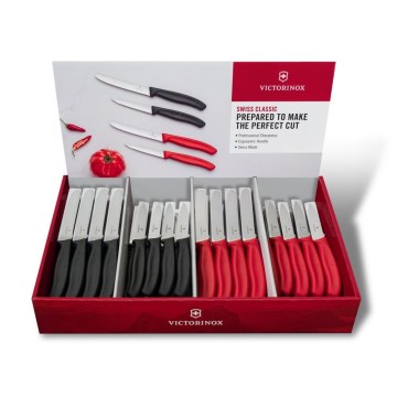 Victorinox - SWISS CLASSIC Gemüsemesserset, 80-teilig, schwarz/rot