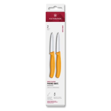 Victorinox – SWISS CLASSIC Gemüsemesserset, Klingenlänge 8 cm, 2 Stück, gelb