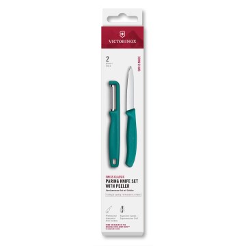 Victorinox - SWISS CLASSIC Küchenmesser-Set mit Sparschäler, türkis