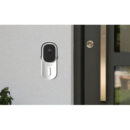 Video-Türklingel mit Bewegungsmelder, Full HD 1080p, 5200 mAh Akku, IP65, Wi-Fi (Tuya), weiß