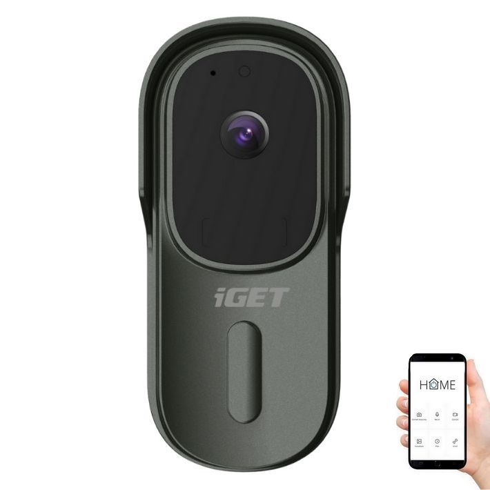 Video-Türklingel mit Bewegungsmelder Full HD 1080p 5200 mAh IP65 Wi-Fi anthrazit