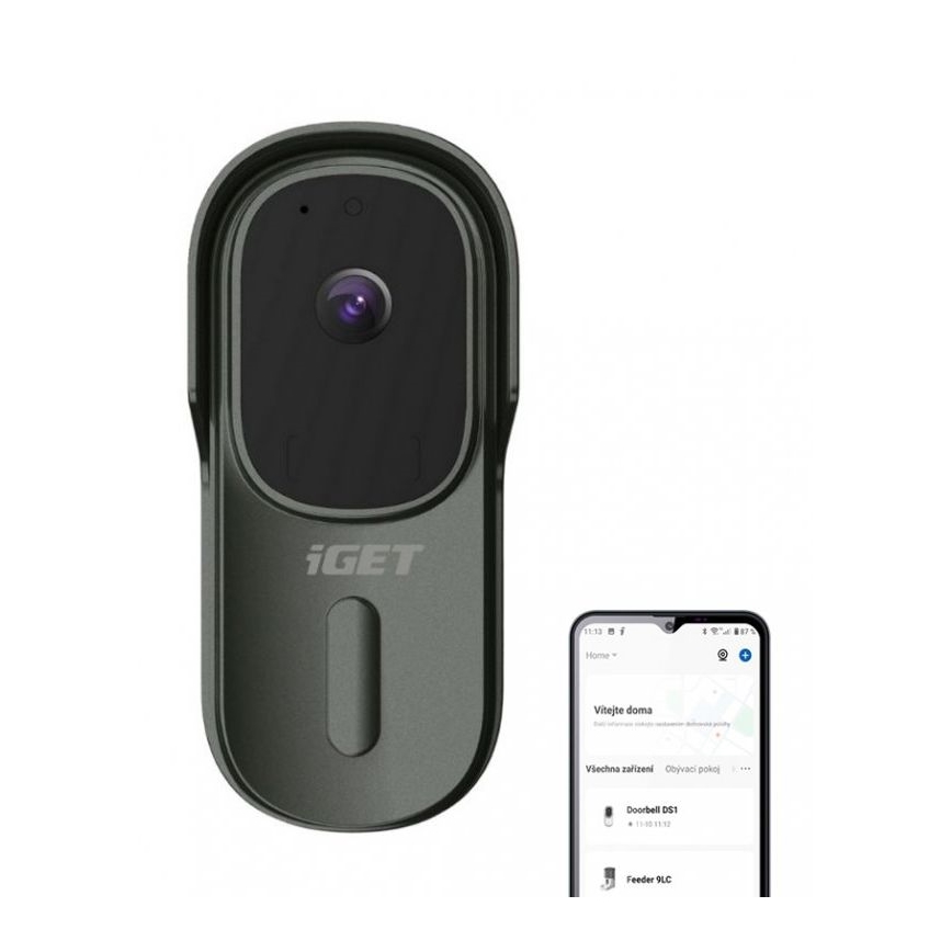 Video-Türklingel mit Bewegungsmelder Full HD 1080p 5200 mAh IP65 Wi-Fi anthrazit
