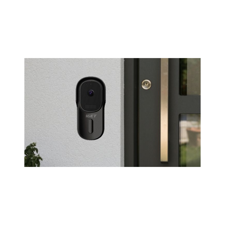 Video-Türklingel mit Bewegungsmelder Full HD 1080p 5200 mAh IP65 Wi-Fi schwarz