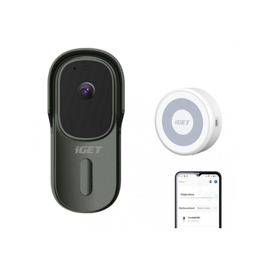 Video-Türklingel mit Bewegungsmelder Full HD 1080p IP65 Wi-Fi anthrazit + Lautsprecher
