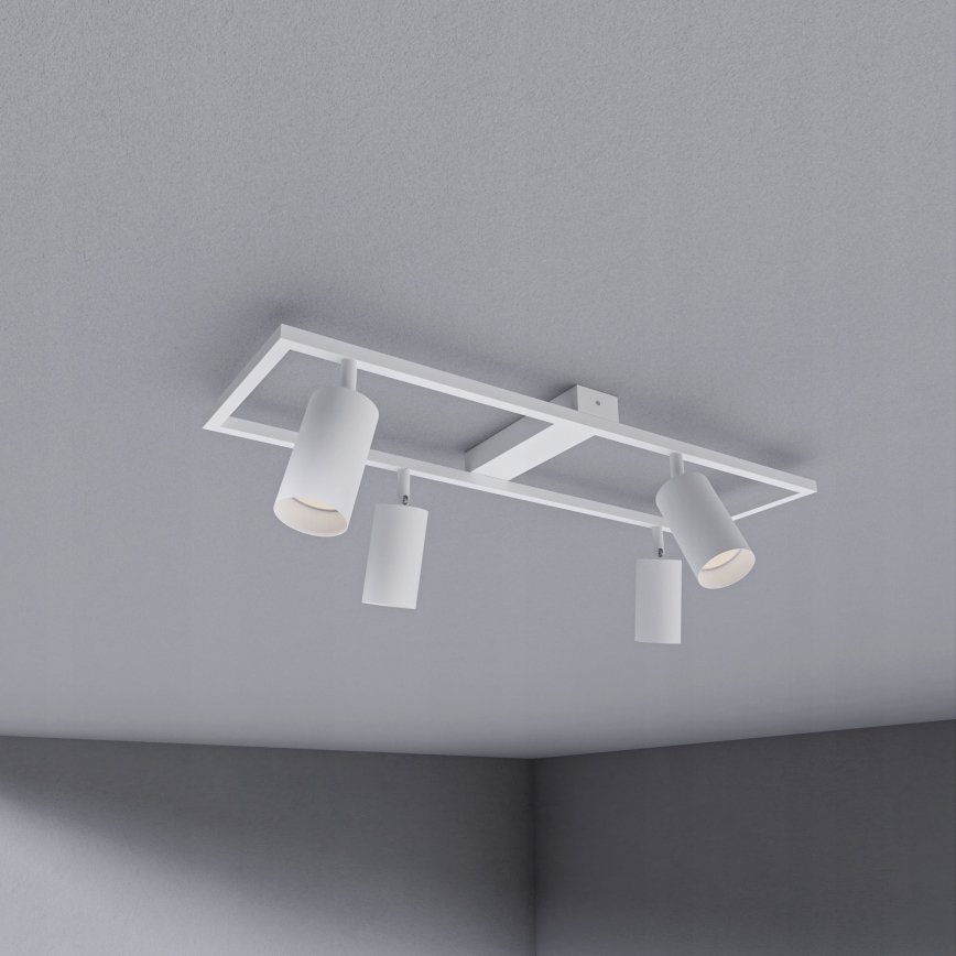 Vierflammiger Deckenstrahler, 4x GU10, 30 W, 230 V, weiß