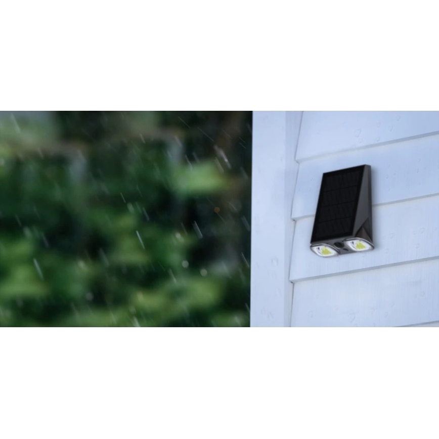 Viking - LED-dimmbare Solar-Wandleuchte mit Sensor LED/1,3W/3,7V IP44 4000K 2000 mAh