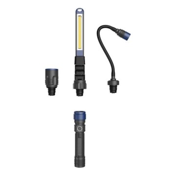 Viking - Dimmbare, wiederaufladbare 3-in-1-LED-Taschenlampe LED/5V IPX4 380 lm 2200 mAh