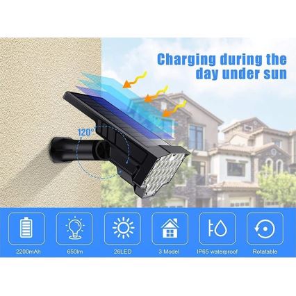 Viking - LED Solarleuchte LED/1W/3,7V IP65 6000K 2200 mAh