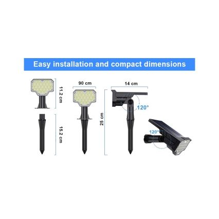 Viking - LED Solarleuchte LED/1W/3,7V IP65 6000K 2200 mAh