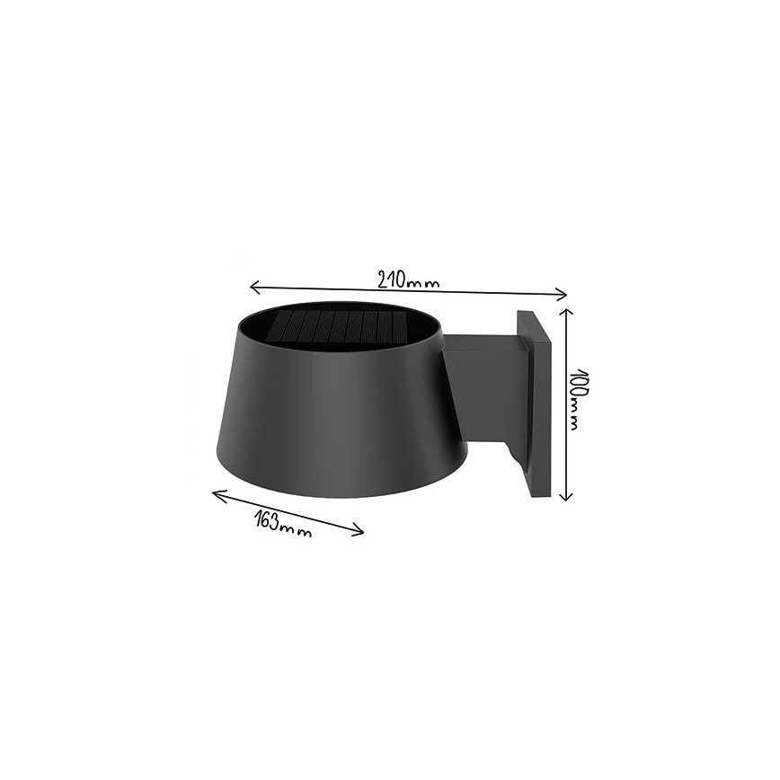 Viking - Dimmbare LED-Solar-Wandleuchte mit Sensor LED/1W/3,7V IP44 4000K 2000 mAh