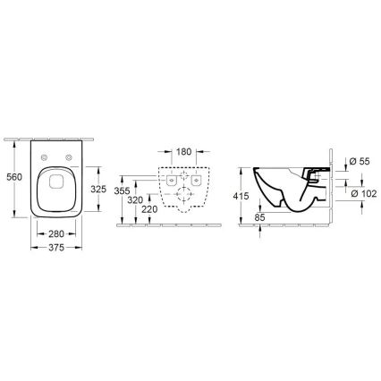 Villeroy & Boch 4611RS01 - Wandhängendes WC mit SoftClose-Sitz VENTICELLO Keramik/weiß