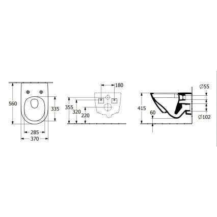 Villeroy & Boch 4670T0T2 - Wandhängendes WC SUBWAY 3.0 Keramik/Weiß
