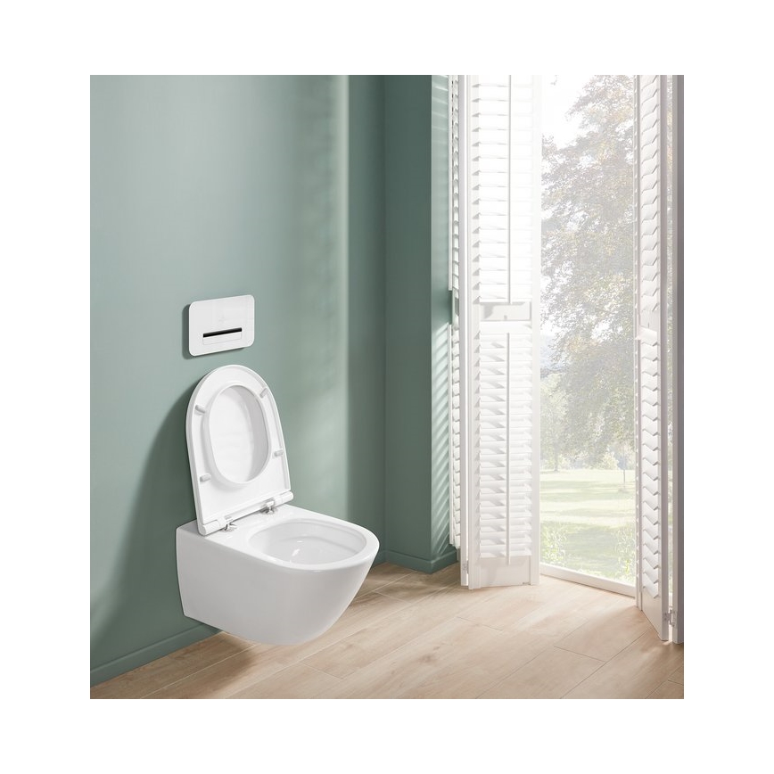 Villeroy & Boch 4670T9R1 - Wandhängendes WC mit SoftClose-Sitz SUBWAY 3.0 Keramik/Weiß