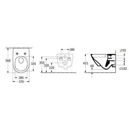 Villeroy & Boch 4670TS01 - Wandhängendes WC mit SoftClose-Sitz SUBWAY 3.0 Keramik/weiß