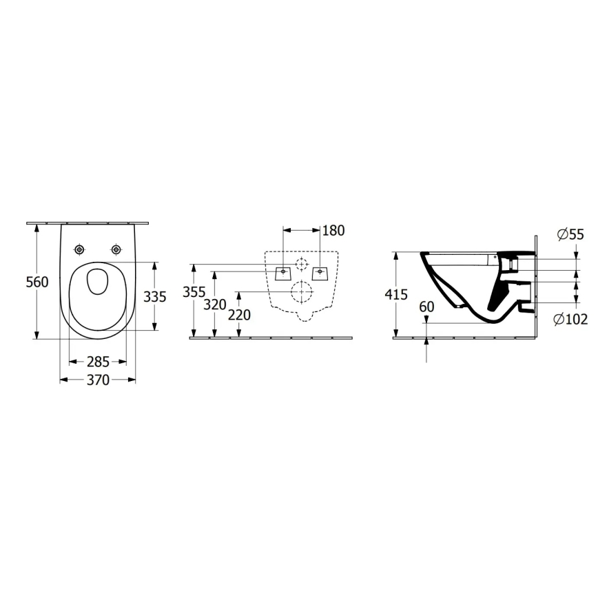 Villeroy & Boch 4670TS01 - Wandhängendes WC mit SoftClose-Sitz SUBWAY 3.0 Keramik/weiß