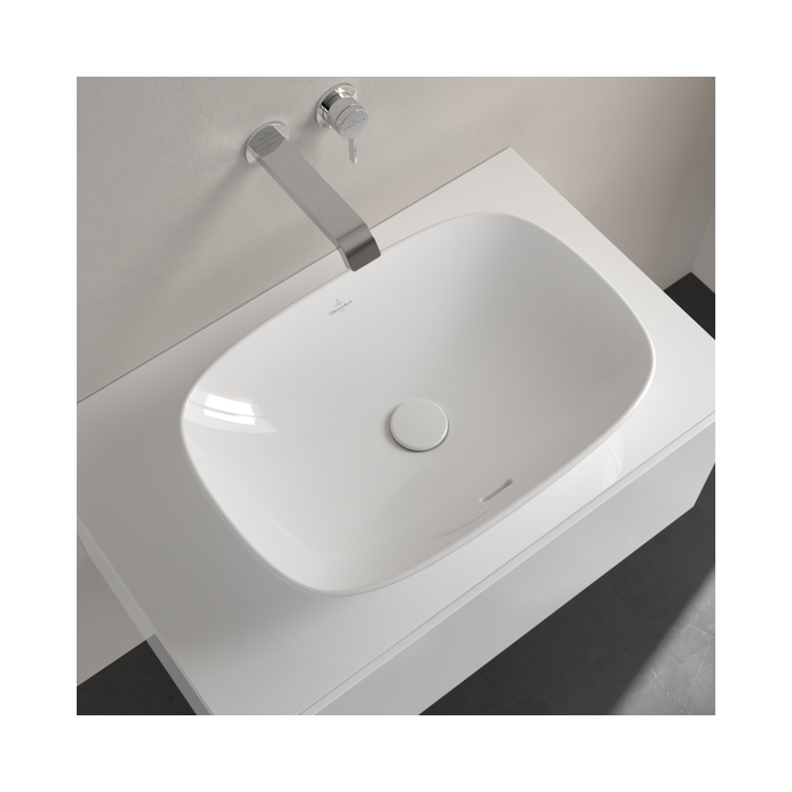 Villeroy & Boch 4A490001 - Aufsatzwaschbecken LOOP&FRIENDS 56 x 38 cm, Keramik, weiß