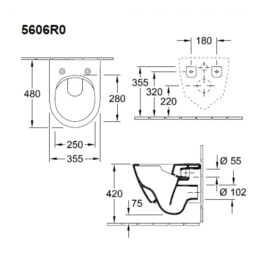 Villeroy & Boch 5606R0R1 - Wandhängendes WC SUBWAY 2.0 Keramik/weiß