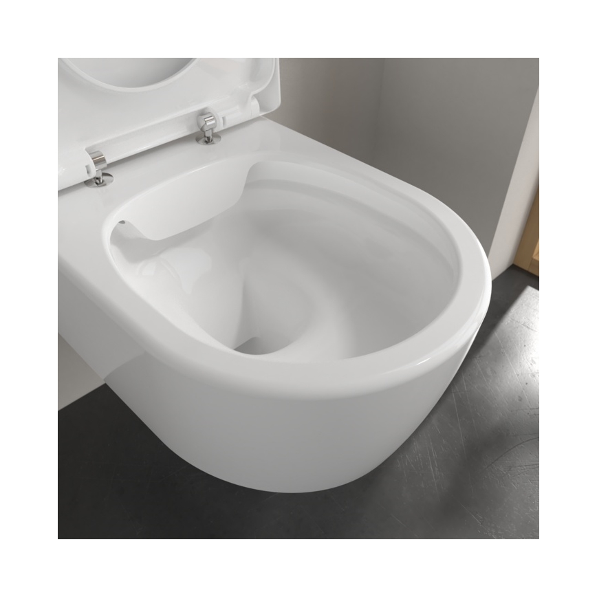 Villeroy & Boch 5656HR01 - Wandhängendes WC mit SoftClose-WC-Sitz AVENTO, Keramik/weiß
