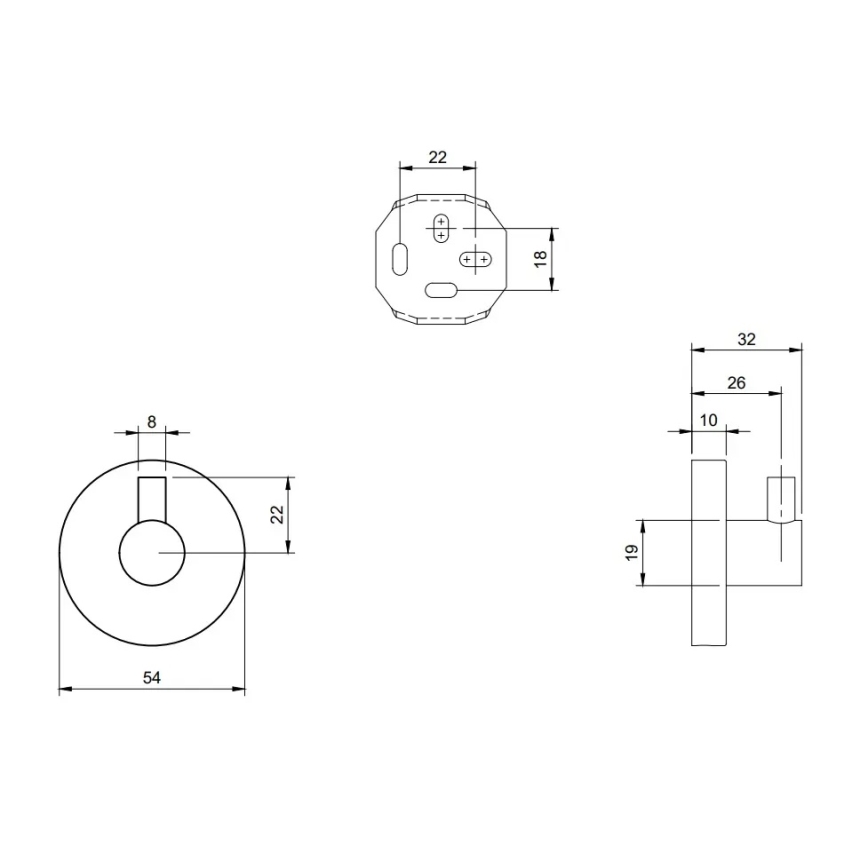 Villeroy & Boch TVA15101100061 - Wandhaken ELEMENTS glänzender Chrom