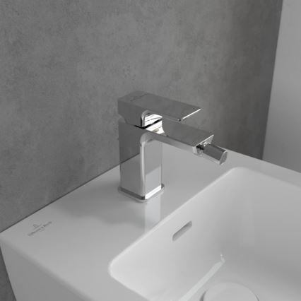 Villeroy & Boch TVB11200100061 - Bidetarmatur + Ablaufgarnitur SUBWAY 3.0 glänzender Chrom