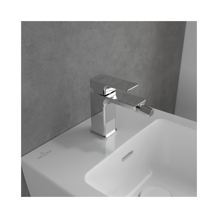 Villeroy & Boch TVB11200100061 - Bidetarmatur + Ablaufgarnitur SUBWAY 3.0 glänzender Chrom