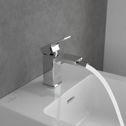 Villeroy & Boch TVB11200100061 - Bidetarmatur + Ablaufgarnitur SUBWAY 3.0 glänzender Chrom