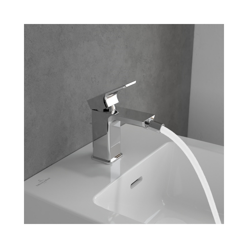 Villeroy & Boch TVB11200100061 - Bidetarmatur + Ablaufgarnitur SUBWAY 3.0 glänzender Chrom