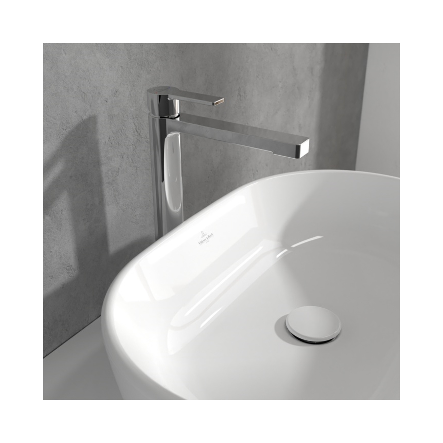 Villeroy & Boch TVW10300500061 - Waschtischarmatur + Ablaufgarnitur ARCHITECTURA 32,9 cm glänzender Chrom