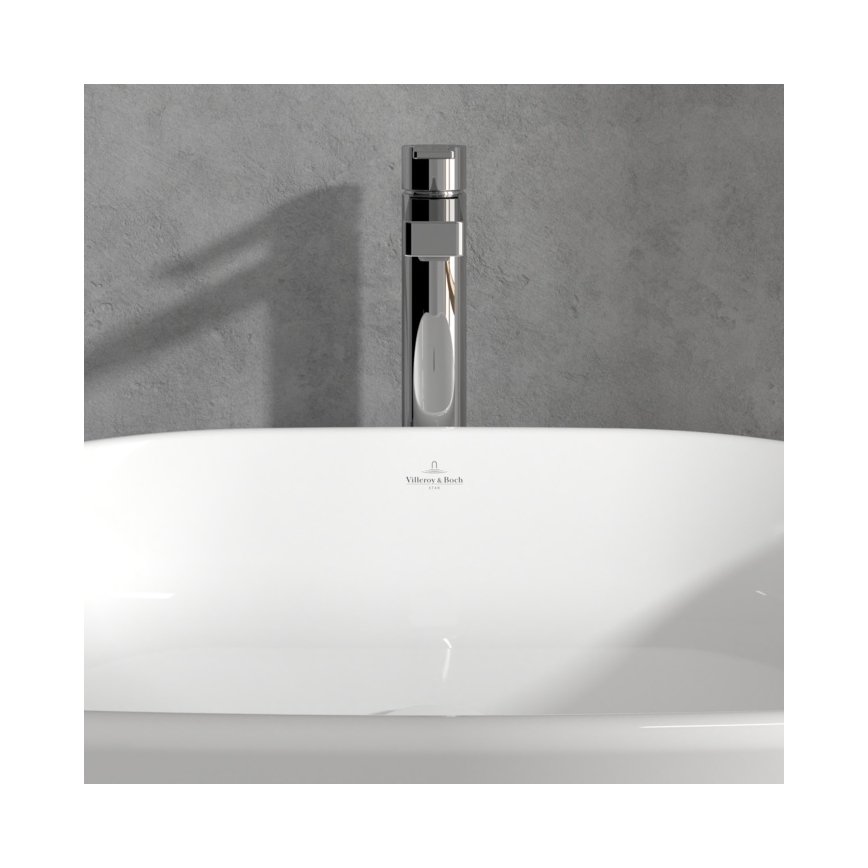 Villeroy & Boch TVW10300500061 - Waschtischarmatur + Ablaufgarnitur ARCHITECTURA 32,9 cm glänzender Chrom