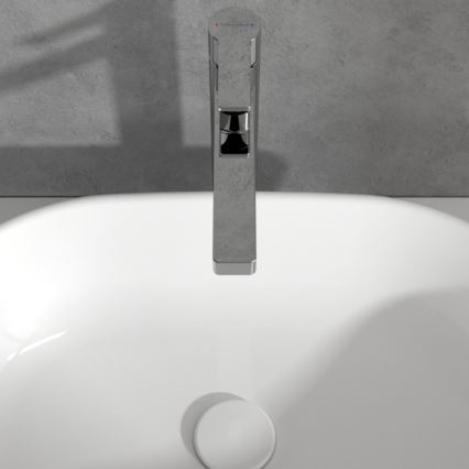 Villeroy & Boch TVW10300500061 - Waschtischarmatur + Ablaufgarnitur ARCHITECTURA 32,9 cm glänzender Chrom