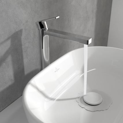 Villeroy & Boch TVW10300500061 - Waschtischarmatur + Ablaufgarnitur ARCHITECTURA 32,9 cm glänzender Chrom