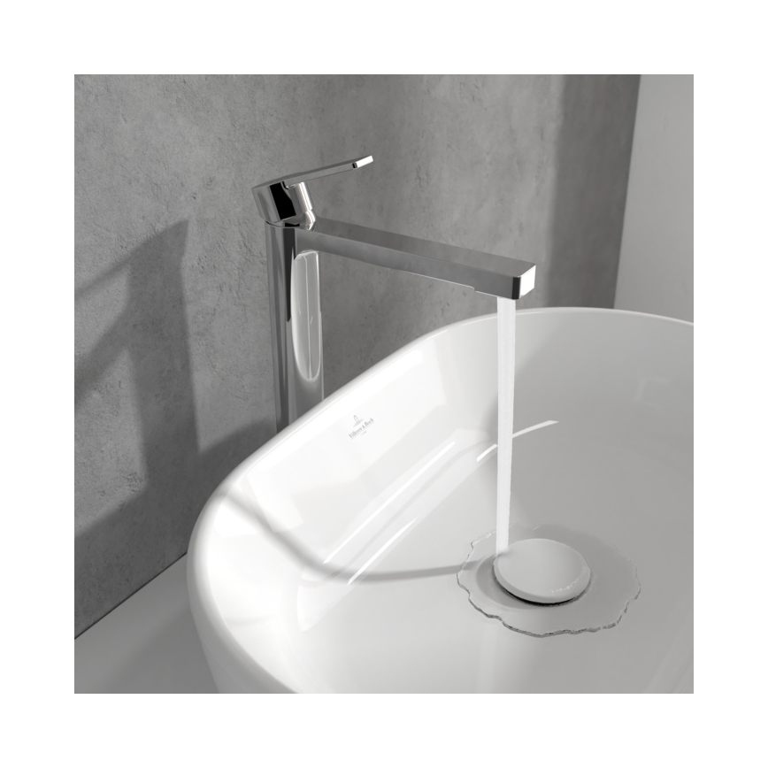 Villeroy & Boch TVW10300500061 - Waschtischarmatur + Ablaufgarnitur ARCHITECTURA 32,9 cm glänzender Chrom