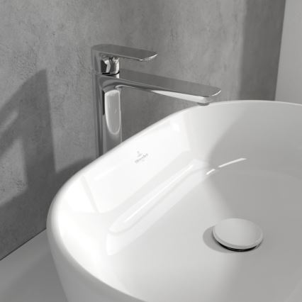 Villeroy & Boch TVW10410511061 - Waschtischarmatur + Ablaufgarnitur O.NOVO 29,5 cm Hochglanzchrom