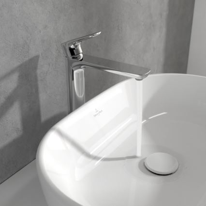 Villeroy & Boch TVW10410511061 - Waschtischarmatur + Ablaufgarnitur O.NOVO 29,5 cm Hochglanzchrom