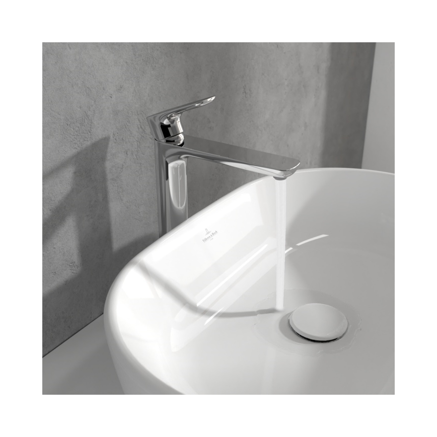 Villeroy & Boch TVW10410511061 - Waschtischarmatur + Ablaufgarnitur O.NOVO 29,5 cm Hochglanzchrom