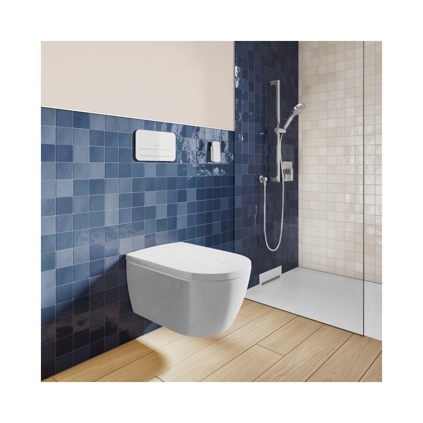 Villeroy & Boch V0E100R1 - Wandhängendes Bidet mit VICLEAN SoftClose-Sitz, Keramik/weiß + Fernbedienung