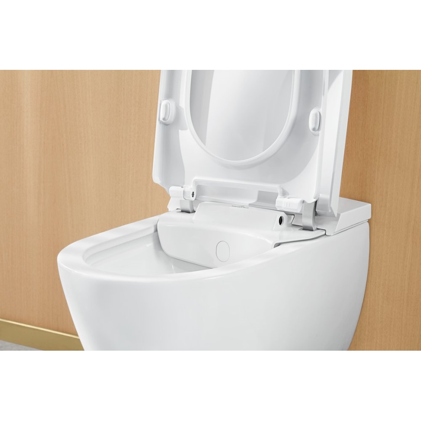 Villeroy & Boch V0E100R1 - Wandhängendes Bidet mit VICLEAN SoftClose-Sitz, Keramik/weiß + Fernbedienung