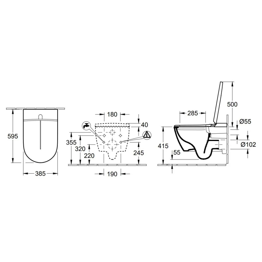 Villeroy & Boch V0E100R1 - Wandhängendes Bidet mit VICLEAN SoftClose-Sitz, Keramik/weiß + Fernbedienung